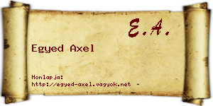Egyed Axel névjegykártya